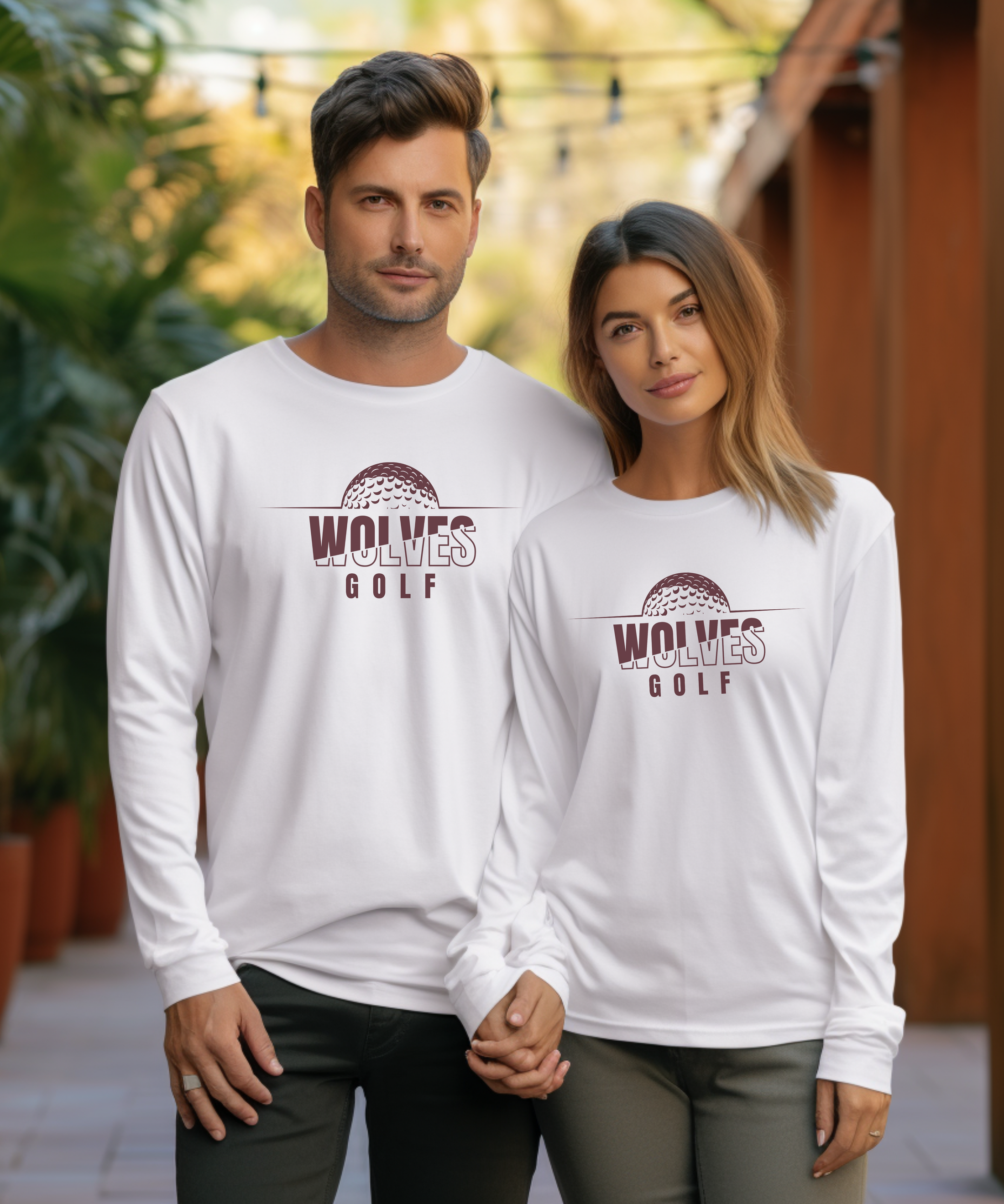 Wolves Maroon Logo Unisex Long Sleeve Tee