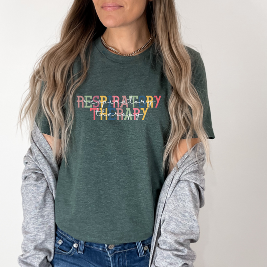 Respiratory Therapy - Colorful Fonts Unisex T-Shirt